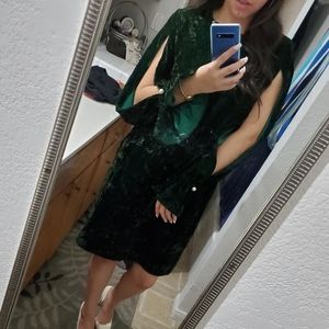 SOLD *Sam Edelman green velvet dress wslit sleeves